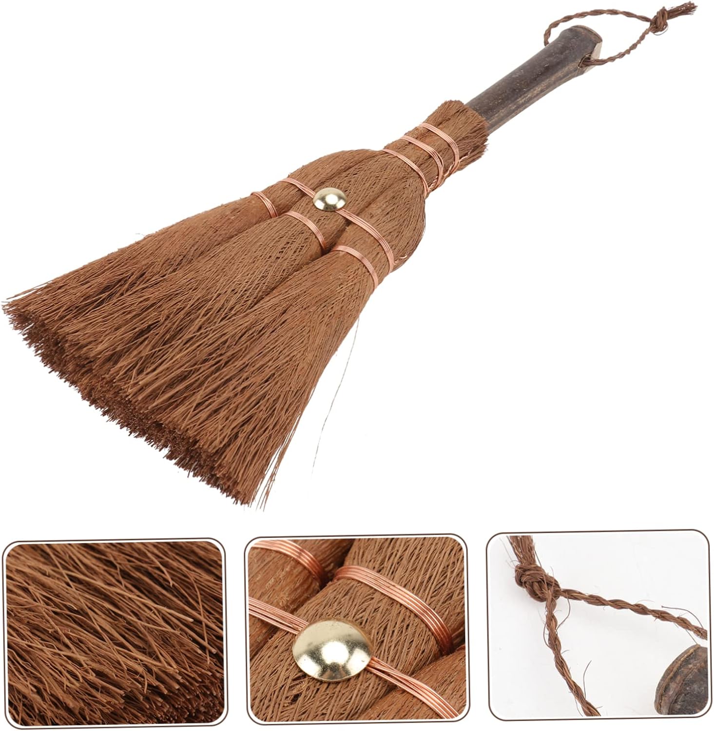 Mini Broom Brown Lightweight Durable Hanging Eye for Kitchen Camping 1 Piece - Image 6