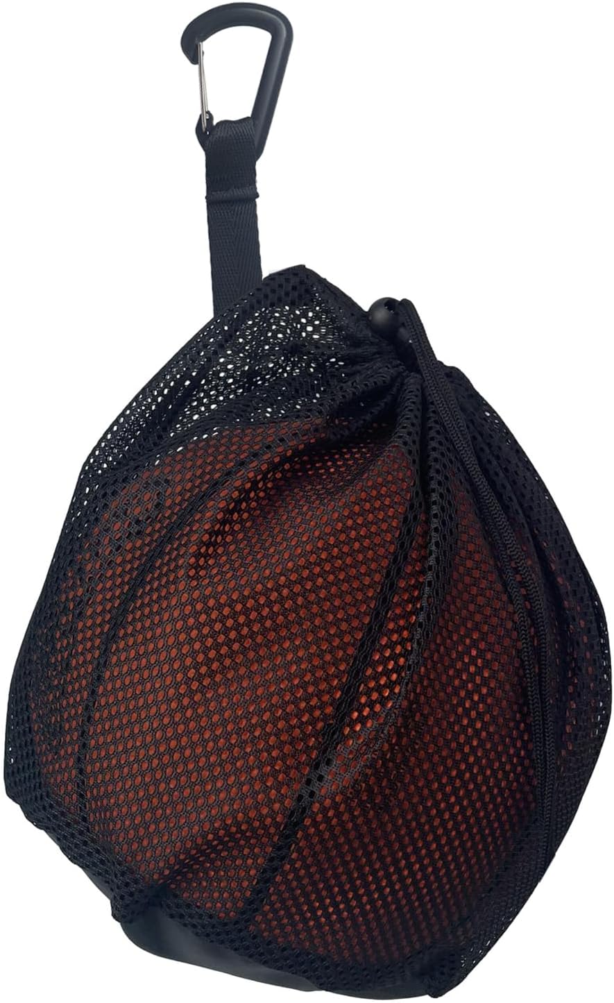 Black Crossbody Sports Ball Bag with Drawstring for Basketball Volleyball Football - Image 1
