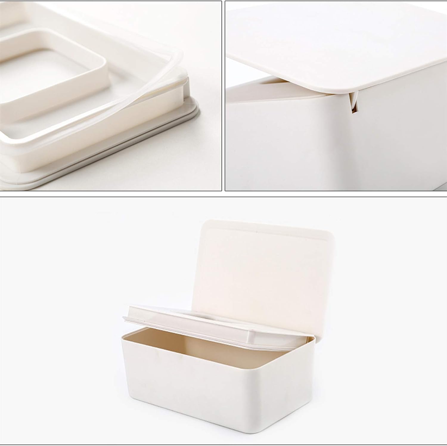 Wet Wipes Dispenser White 18x11x7cm Dustproof Multifunctional 1 Piece - Image 8