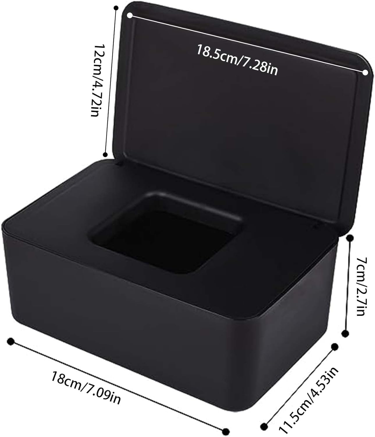Grey Wet Wipes Dispenser 18x11x7cm Dustproof Multifunctional - Image 2