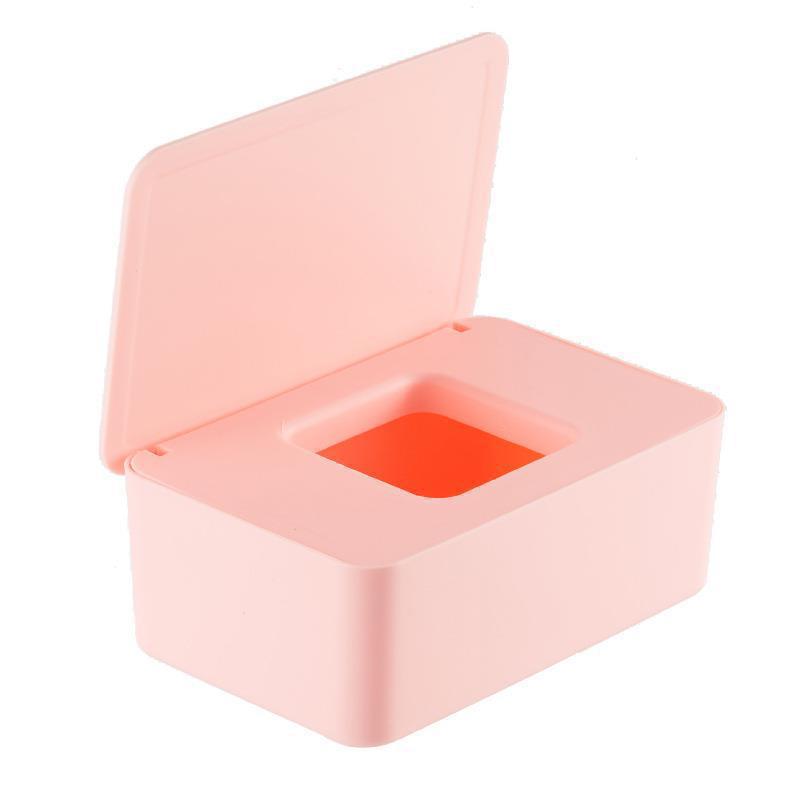 Pink Wet Wipes Dispenser 18x11x7 cm Dustproof Multifunctional - Image 1