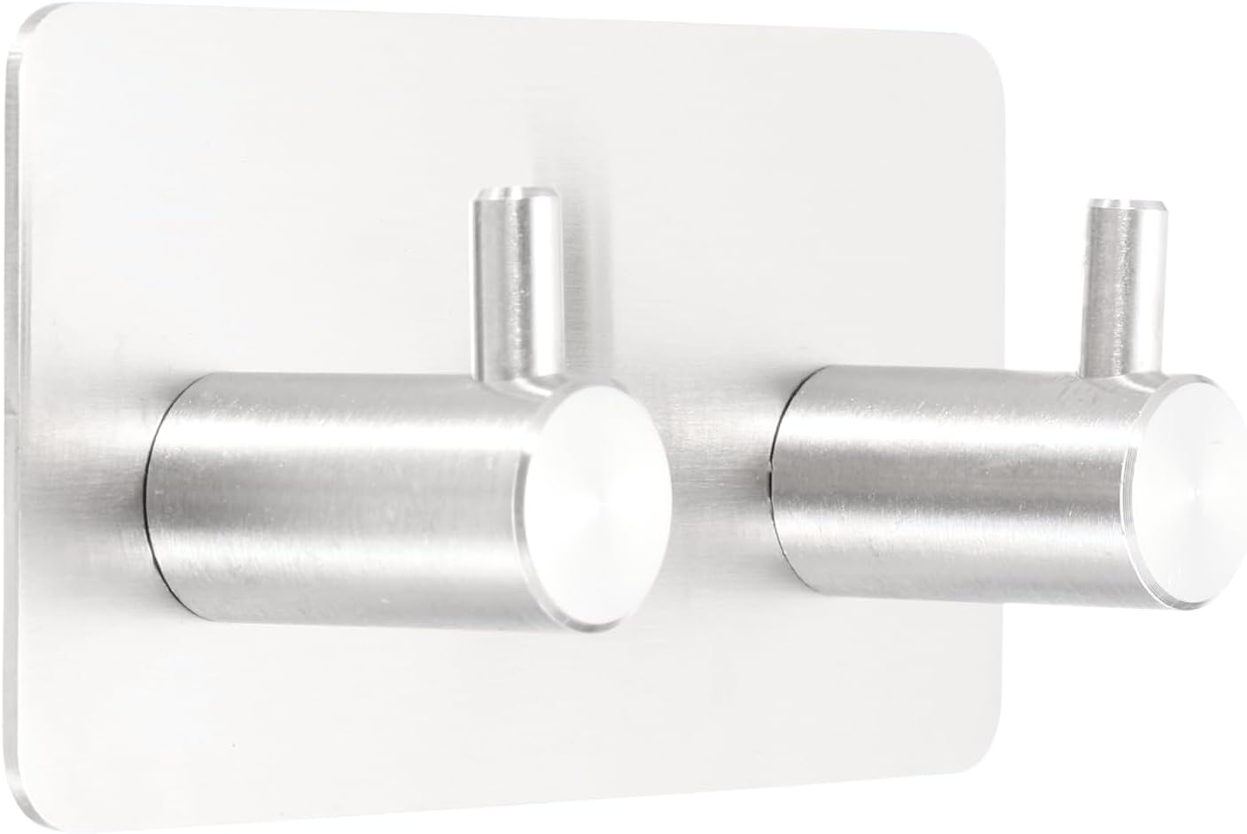 2 Pack Self-Adhesive Towel Hooks Stainless Steel 304 Rustproof Waterproof Silver Wall Mounted Bathroom Kitchen Accessories - Image 1