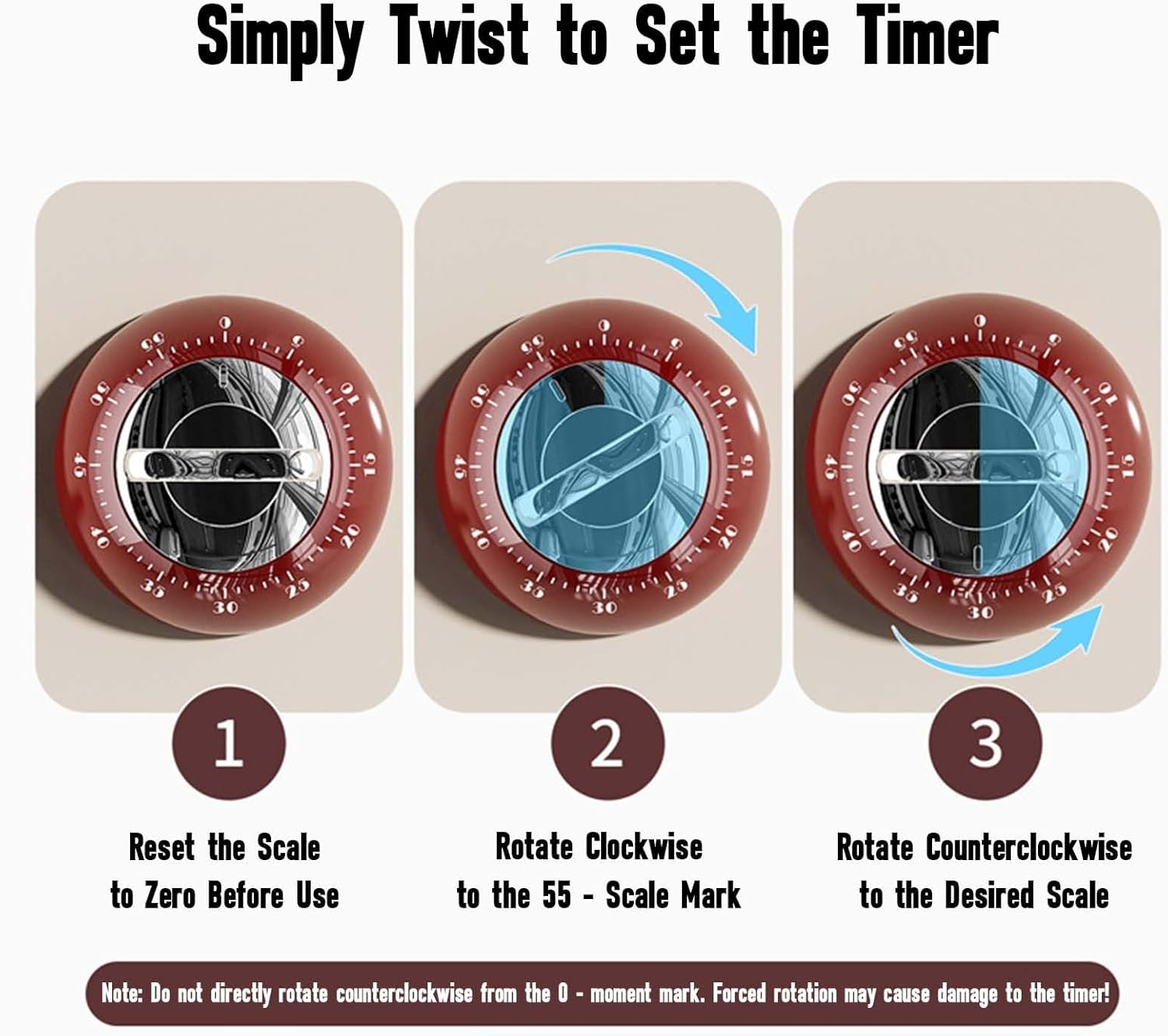 Magnetic Digital Kitchen Timer Red Countdown Timer Up to 60 Minutes Ideal for Cooking Office Tasks and Studying - Image 5
