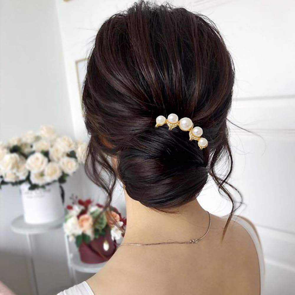 Pearl U-shaped Hair Clips 2 Pack Metal Hair Accessories Professional Hair Pins Bridal Party Festival Daily Use - Image 5