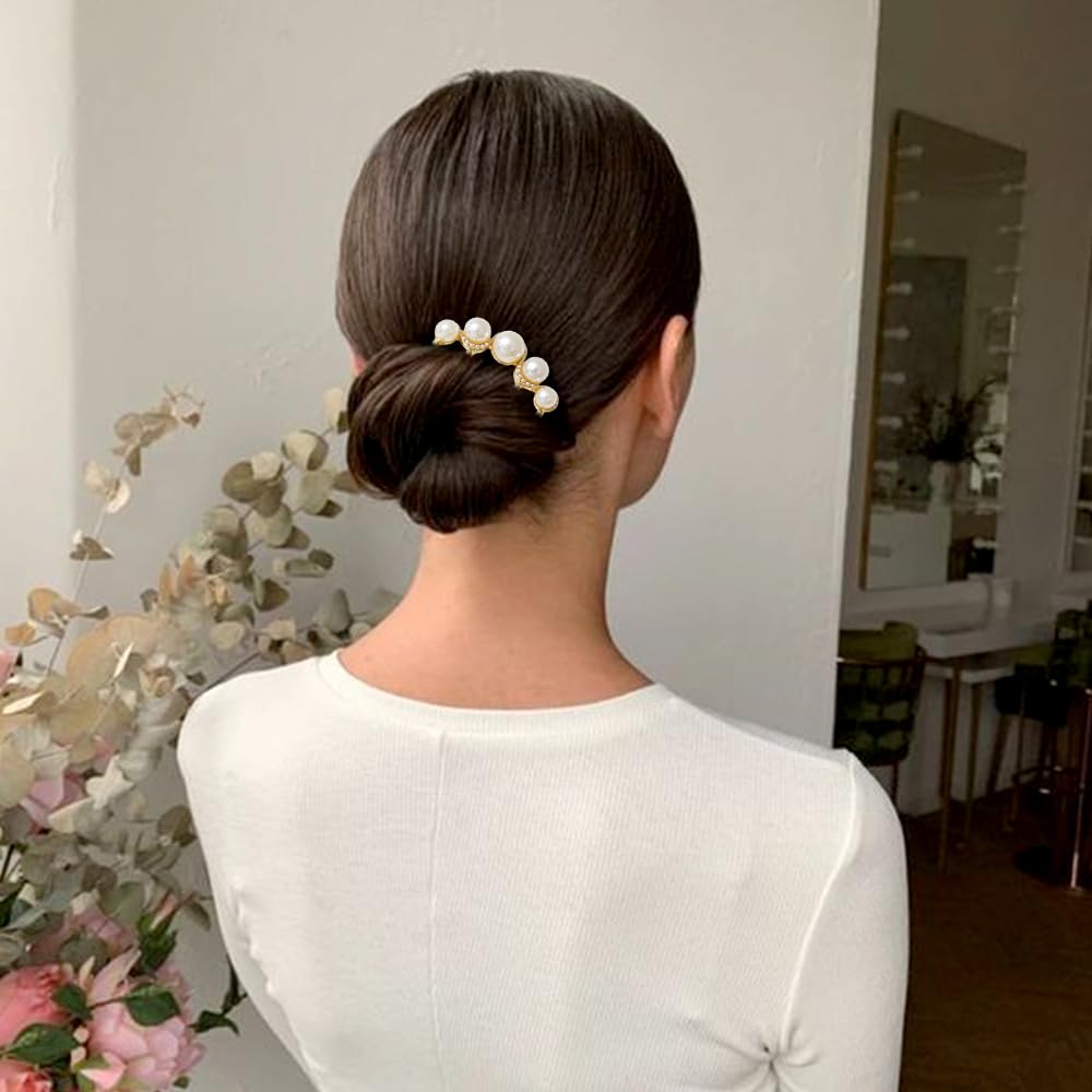 Pearl U-shaped Hair Clips 2 Pack Metal Hair Accessories Professional Hair Pins Bridal Party Festival Daily Use - Image 6