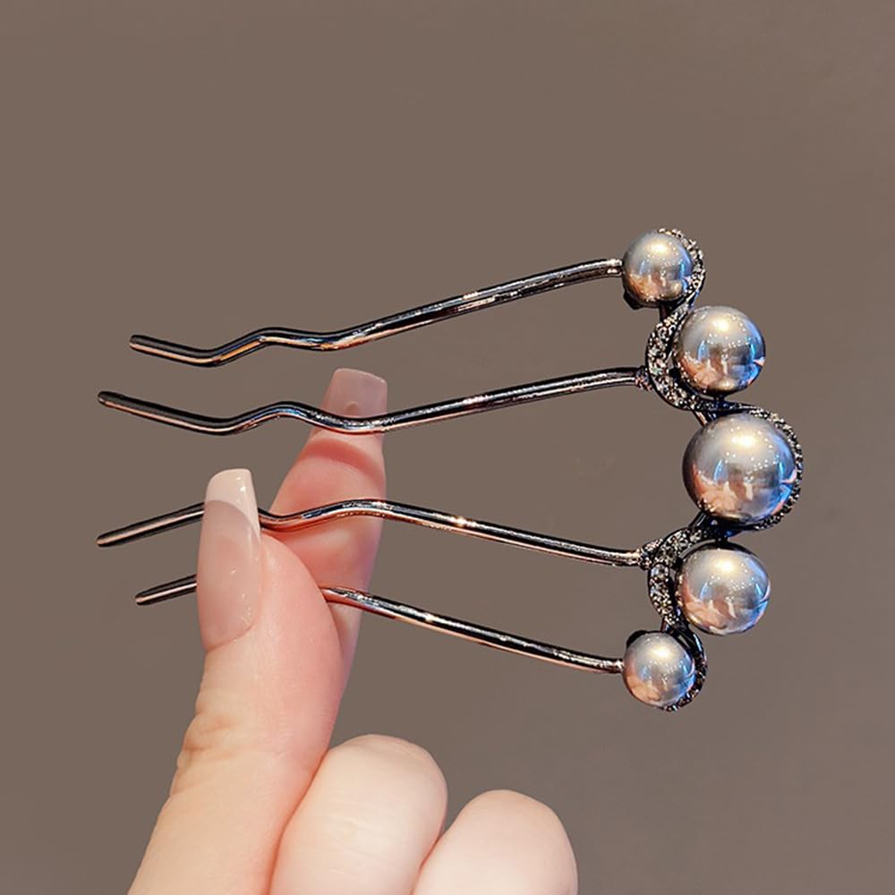 Pearl U-shaped Hair Clips 2 Pack Metal Hair Accessories Professional Hair Pins Bridal Party Festival Daily Use - Image 8