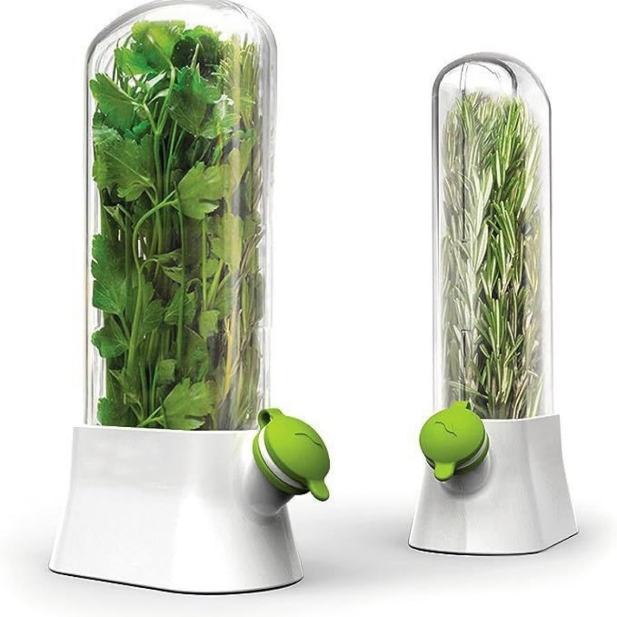 White Food Storage Container with Water Reservoir for Vegetables and Herbs 1 Piece - Image 2