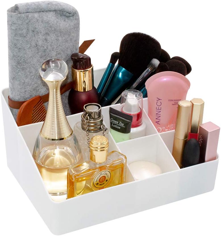 Apricot Cosmetic Storage Box with 6 Compartments - Skincare Organizer and Jewelry Holder - Image 2