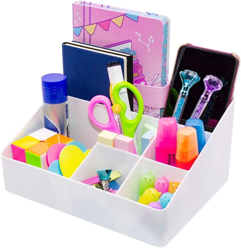 Apricot Cosmetic Storage Box with 6 Compartments - Skincare Organizer and Jewelry Holder - Image 3