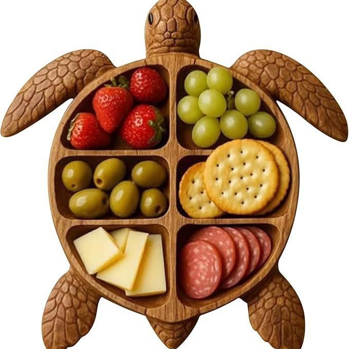 9.4 Inch Wooden Serving Board for Cheese Fruit Snacks Kitchen Parties 1.2 Inch Height - Image 1