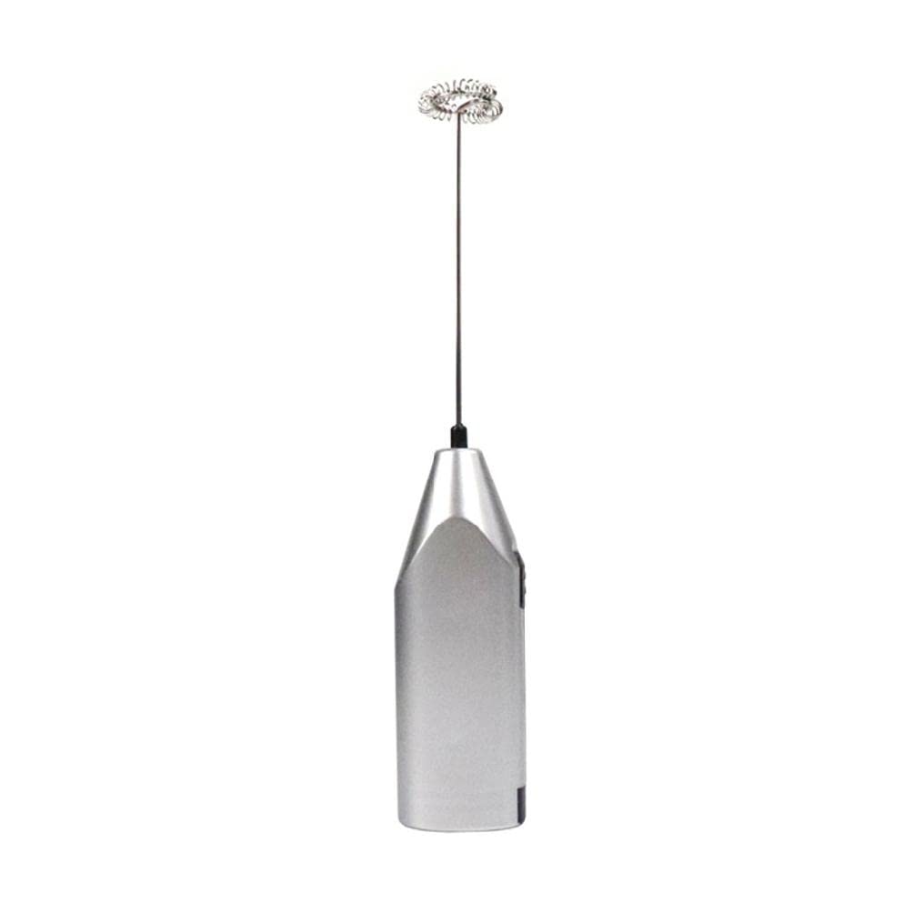 Electric Milk Frother Silver Handheld Mini Coffee Blender No Battery Required - Image 1