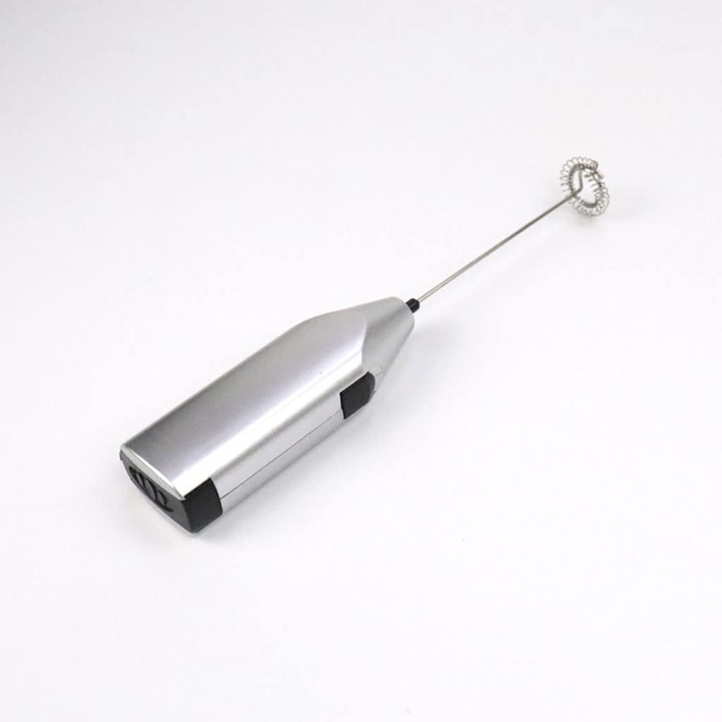 Electric Milk Frother Silver Handheld Mini Coffee Blender No Battery Required - Image 5