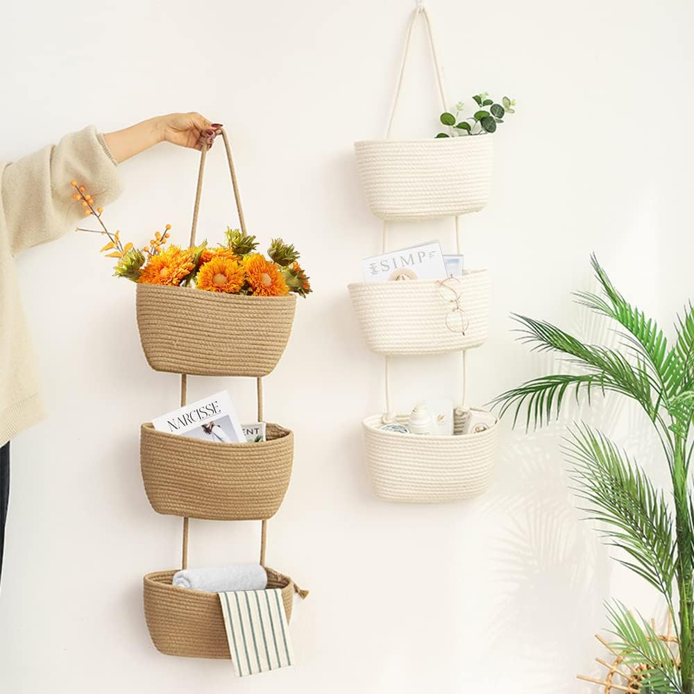 Foldable Wall-Mounted Storage Basket - Hanging Organizer for Home Use - Image 2