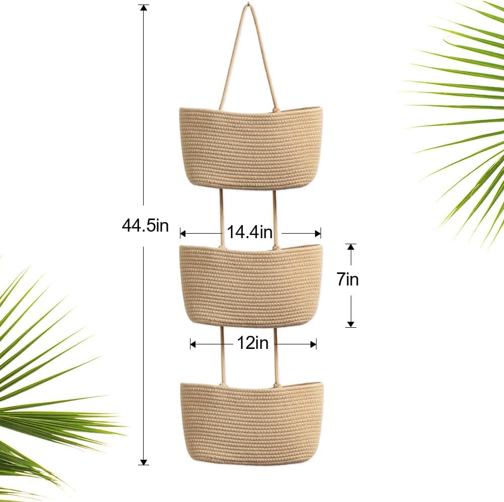 Foldable Wall-Mounted Storage Basket - Hanging Organizer for Home Use - Image 3