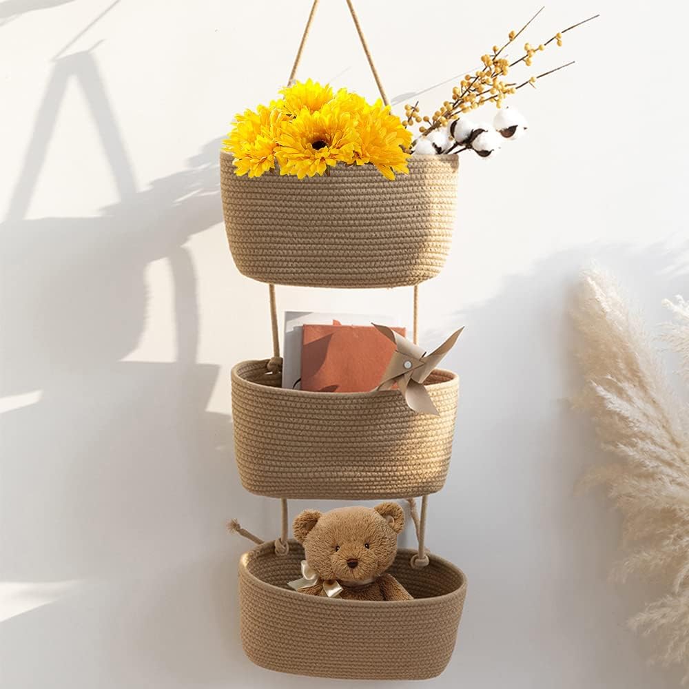 Foldable Wall-Mounted Storage Basket - Hanging Organizer for Home Use - Image 7