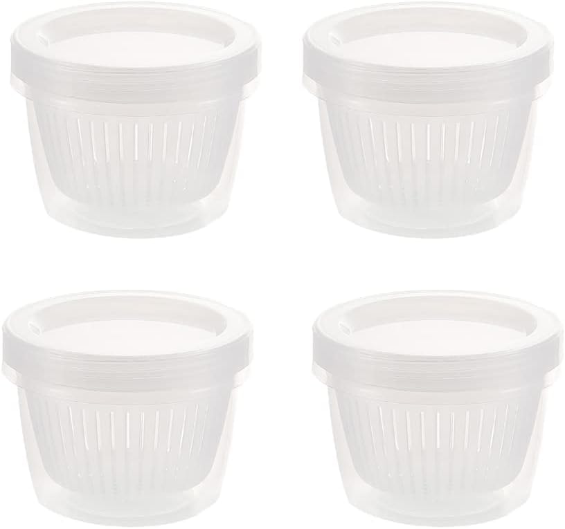4 Pack 0.5L Plastic Storage Boxes with Lids and Filter - Stackable Organizing Containers - Image 1