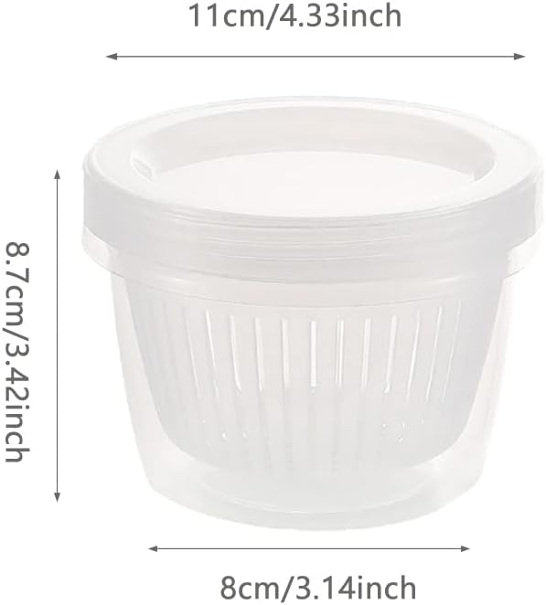4 Pack 0.5L Plastic Storage Boxes with Lids and Filter - Stackable Organizing Containers - Image 3