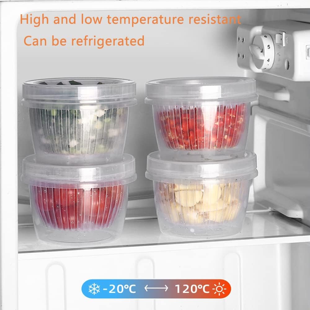 4 Pack 0.5L Plastic Storage Boxes with Lids and Filter - Stackable Organizing Containers - Image 5