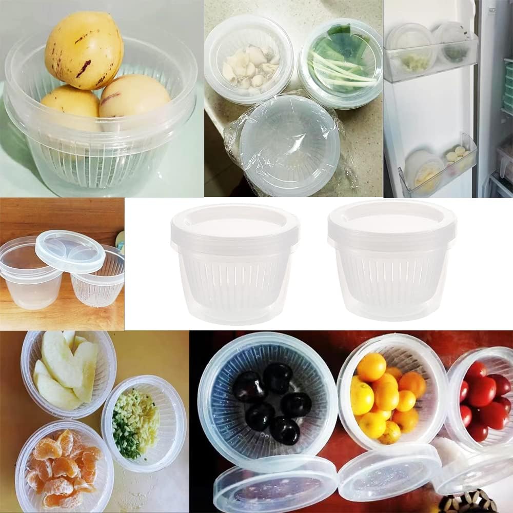 4 Pack 0.5L Plastic Storage Boxes with Lids and Filter - Stackable Organizing Containers - Image 6
