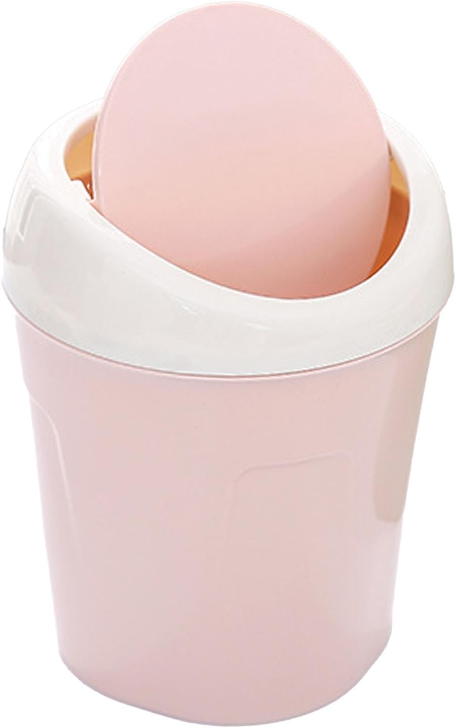 Small Trash Can with Swing Lid - Plastic Desktop Waste Bin for Office Kitchen Bathroom Student Accommodation - Image 1