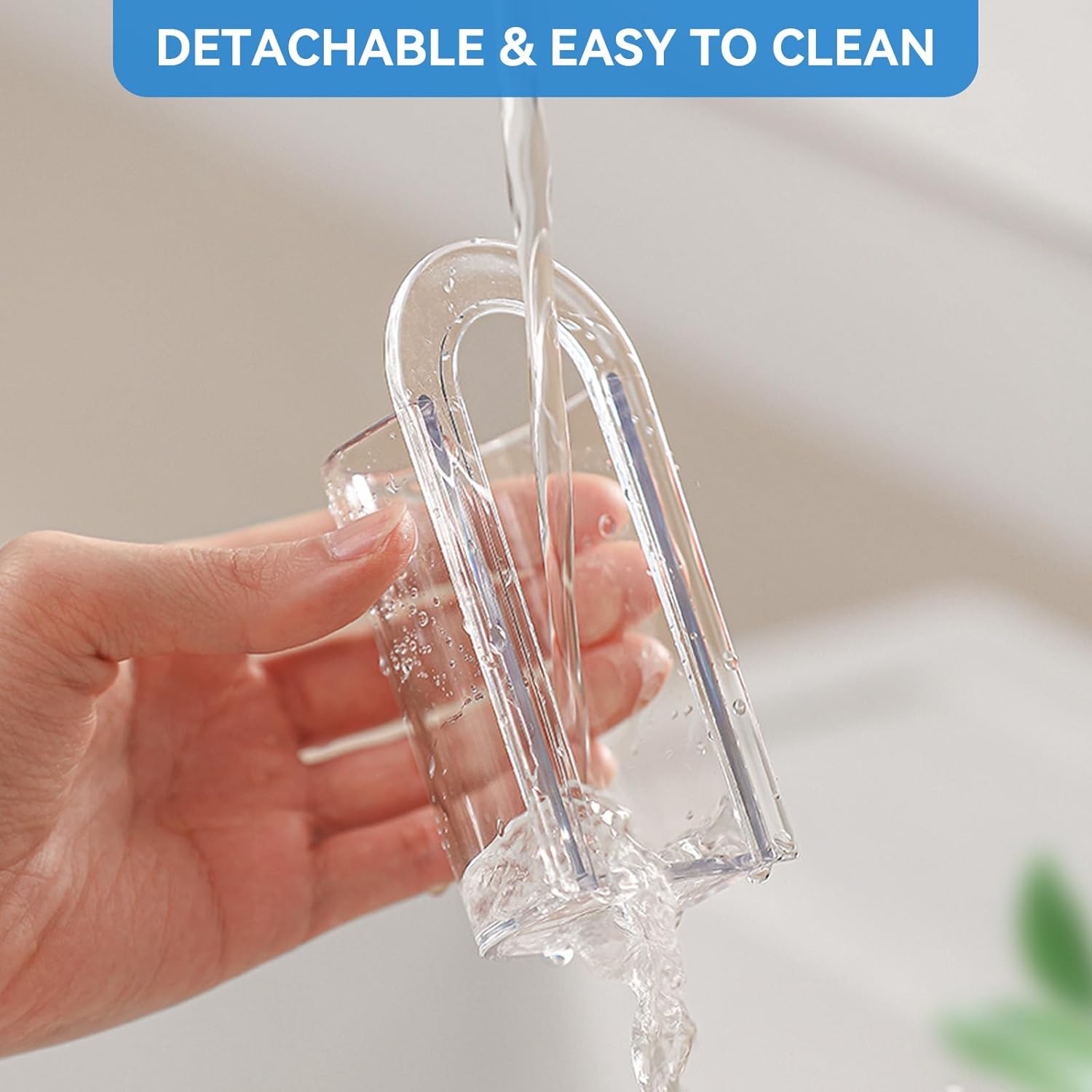 2 Pack Transparent Electric Toothbrush Organizer Wall Mounted Self Adhesive Toothbrush Holder for Bathroom - Image 5