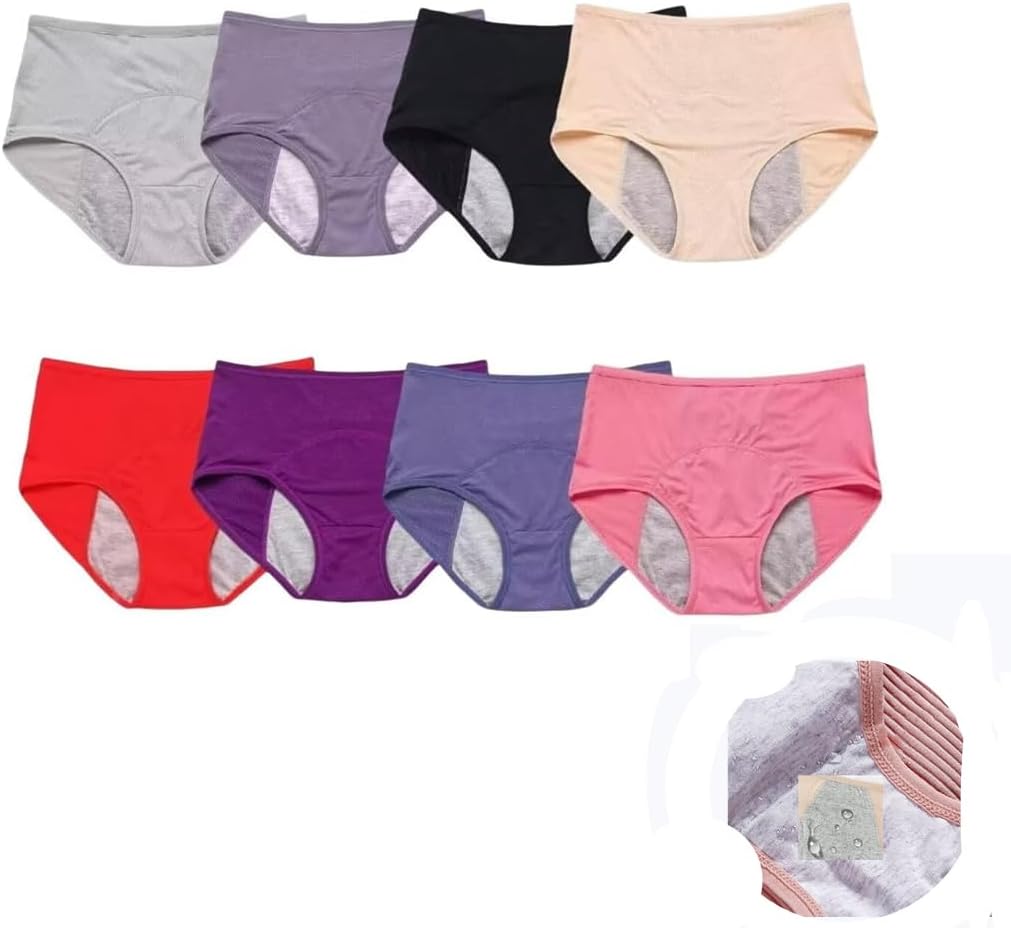 Women's 8 Pack Leakproof Briefs Multi Colours 3XL Underwear - Image 1