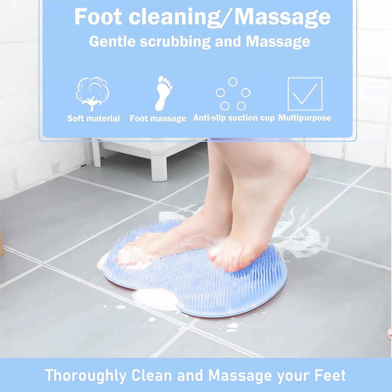 Non-Slip Bath Mat with Suction Cups Multifunctional Shower Mat for Bathroom Safety and Comfort - Image 2