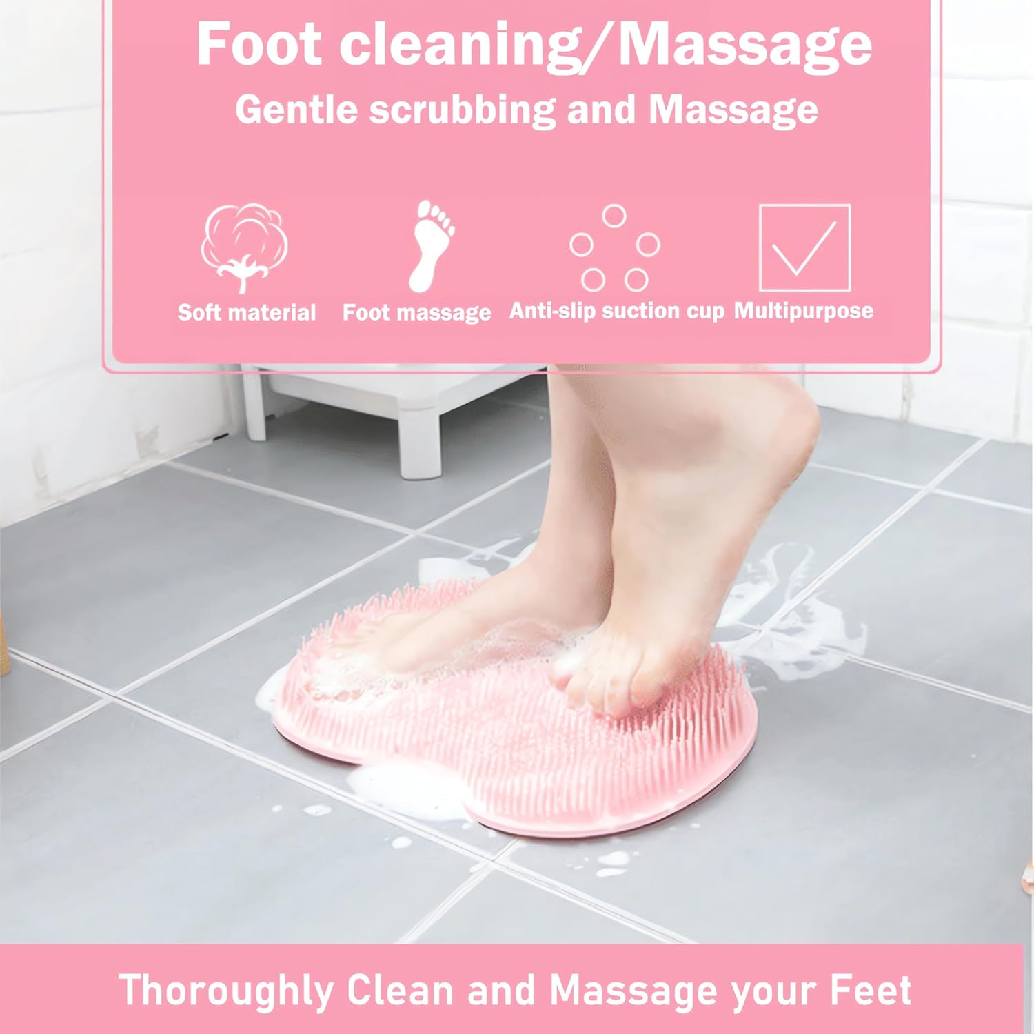 Multifunctional Non-Slip Bath Mat with Suction Cups for Shower and Bathtub - Image 2