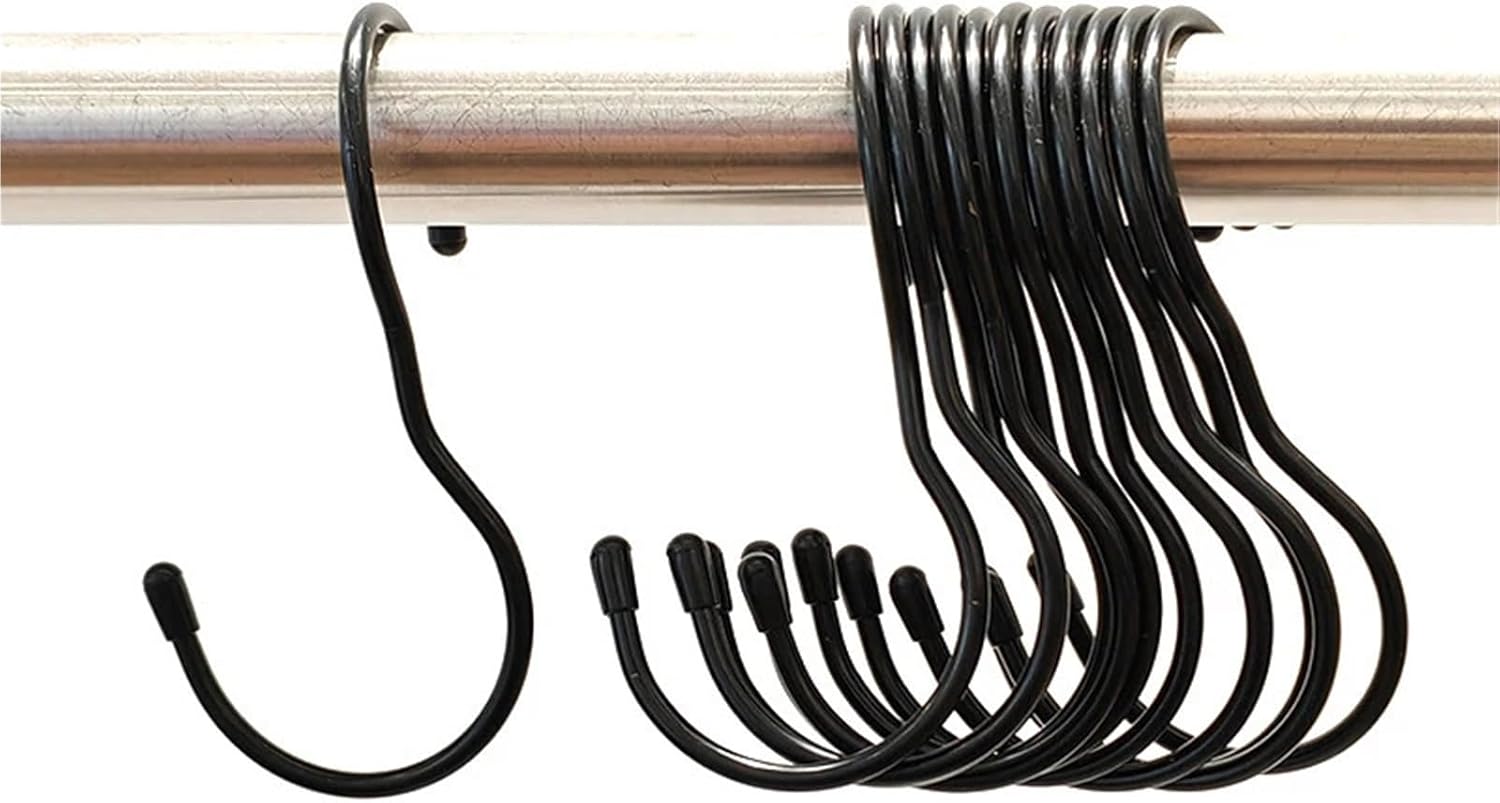 10 Black Stainless Steel Hooks for Kitchen Bathroom Garage - Image 1
