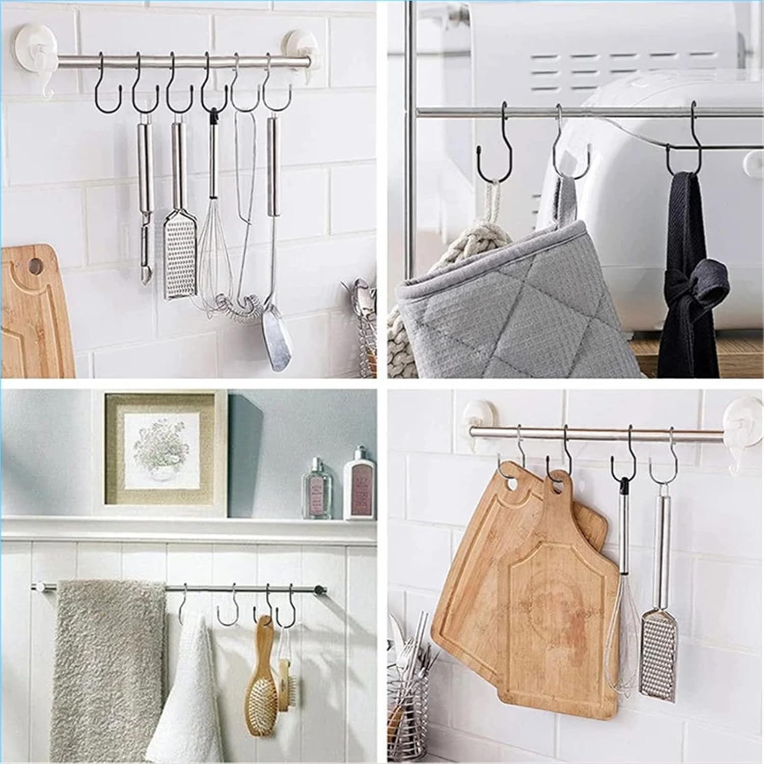10 Black Stainless Steel Hooks for Kitchen Bathroom Garage - Image 7