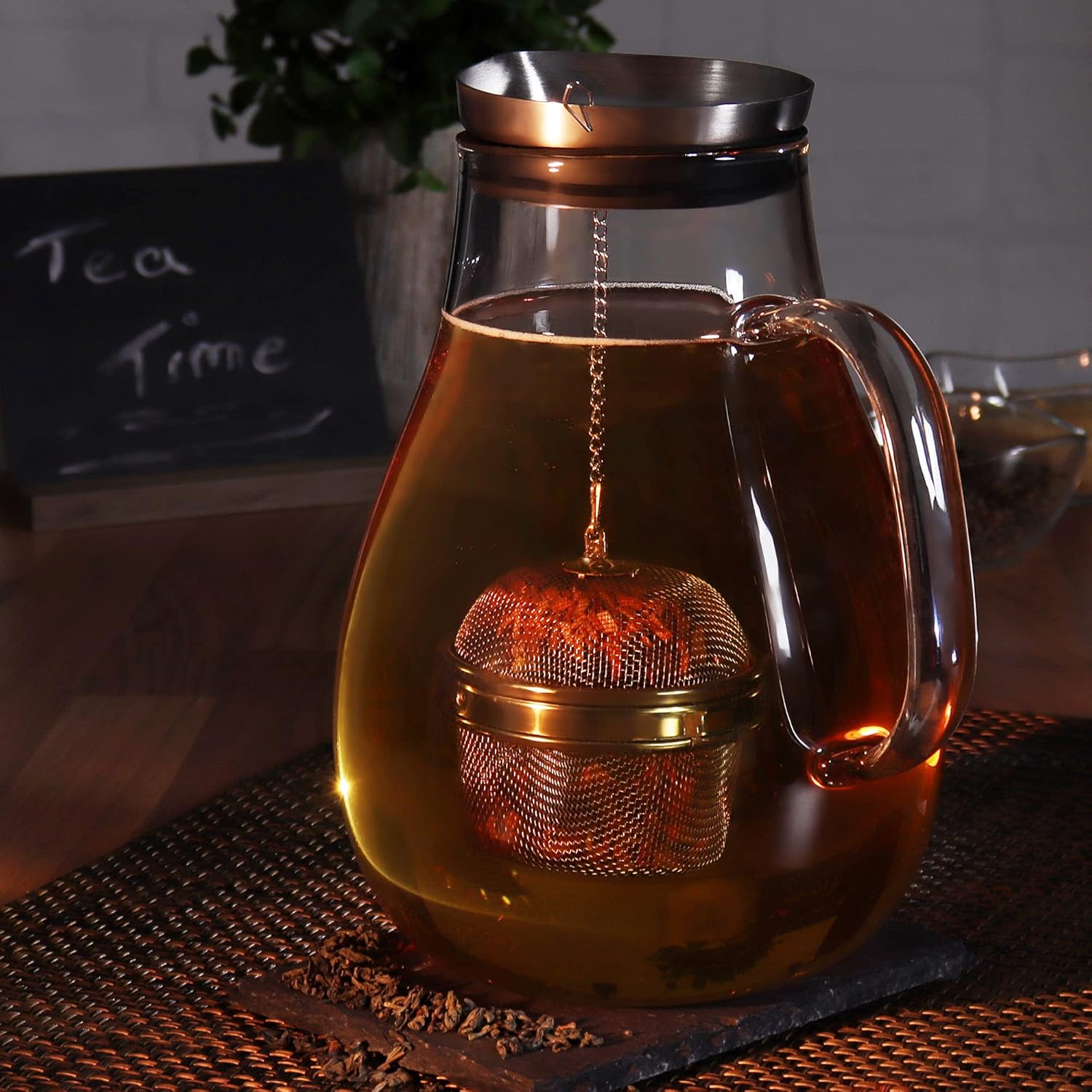 2 Pack Stainless Steel Tea Strainers with Chain 6.5cm Fine Mesh for Loose Tea Herbs Spices - Image 2