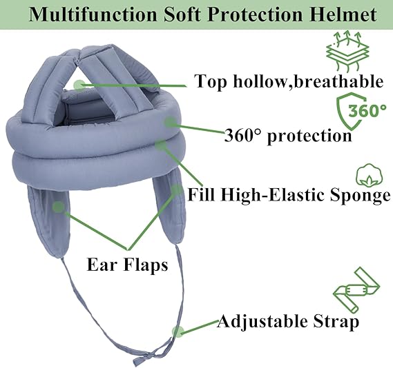 Protective Hat for Elderly - 1 Piece - Army Green - Thickened - Soft - Image 3