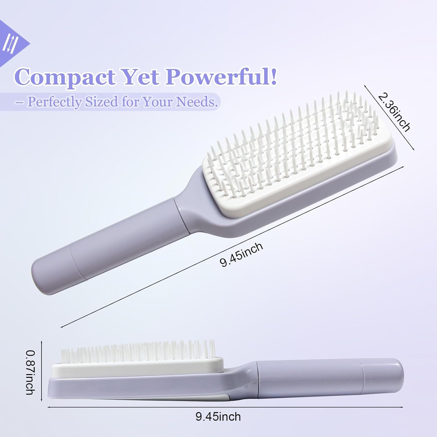 Women's Purple Anti-Static Hair Brush with Massage Function Retractable Design Suitable for Fine Hair Easily Removes Hair - Image 5