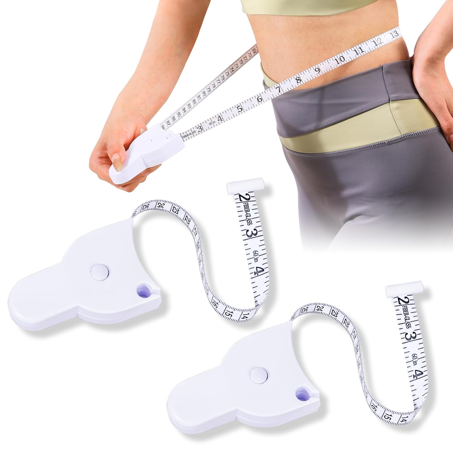 Retractable Measuring Tape Body Measure Sports Tape Measure Set White - Image 1