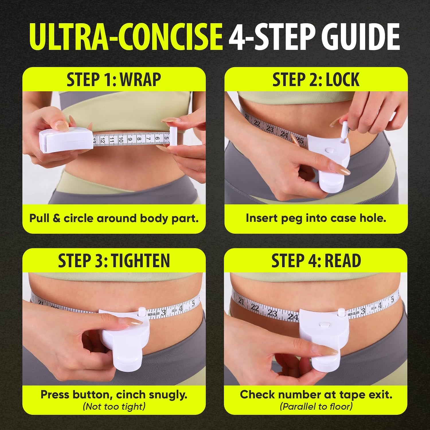 Retractable Measuring Tape Body Measure Sports Tape Measure Set White - Image 2