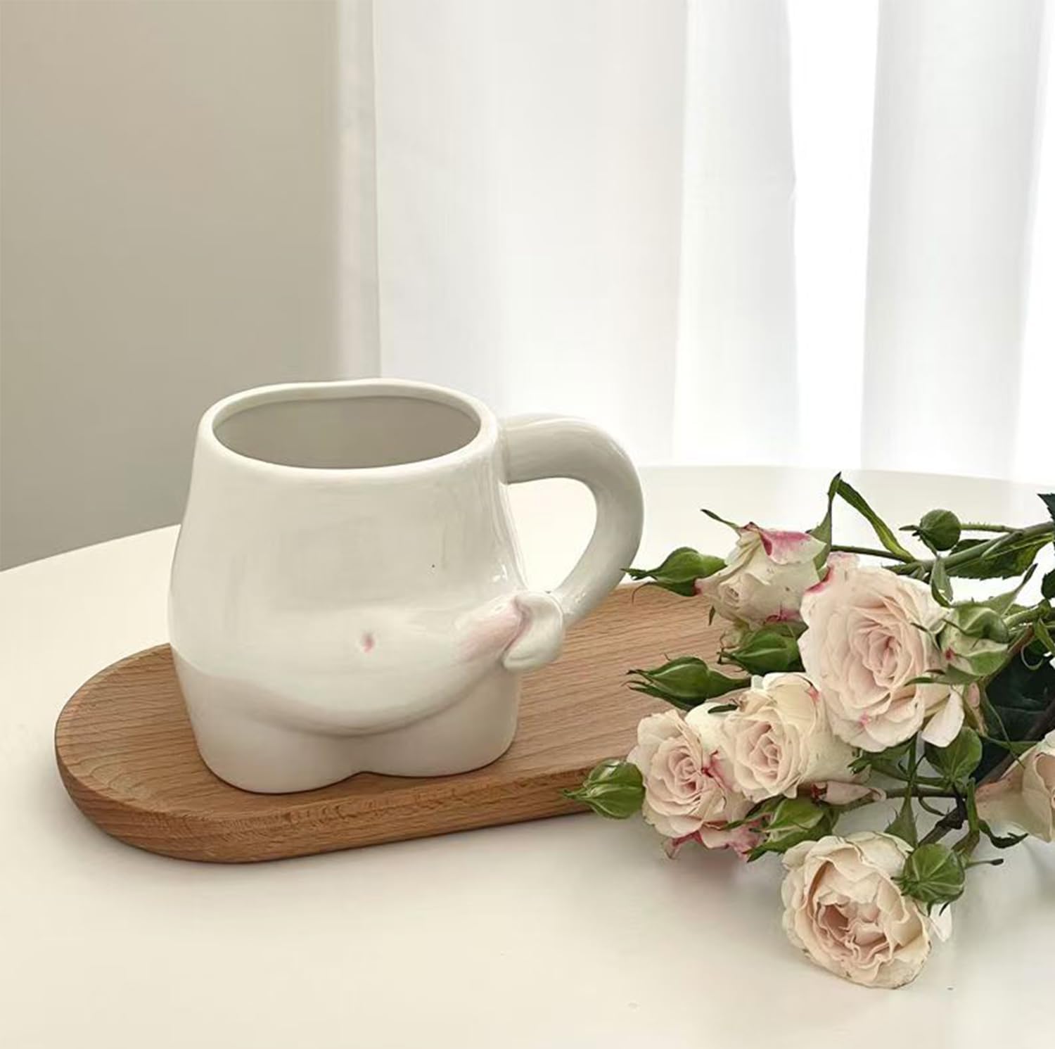 1 Piece 320ml White Ceramic Mug - Coffee Mug, Tea Mug, Water Cup - Suitable for Tea, Latte and Milk - Image 4