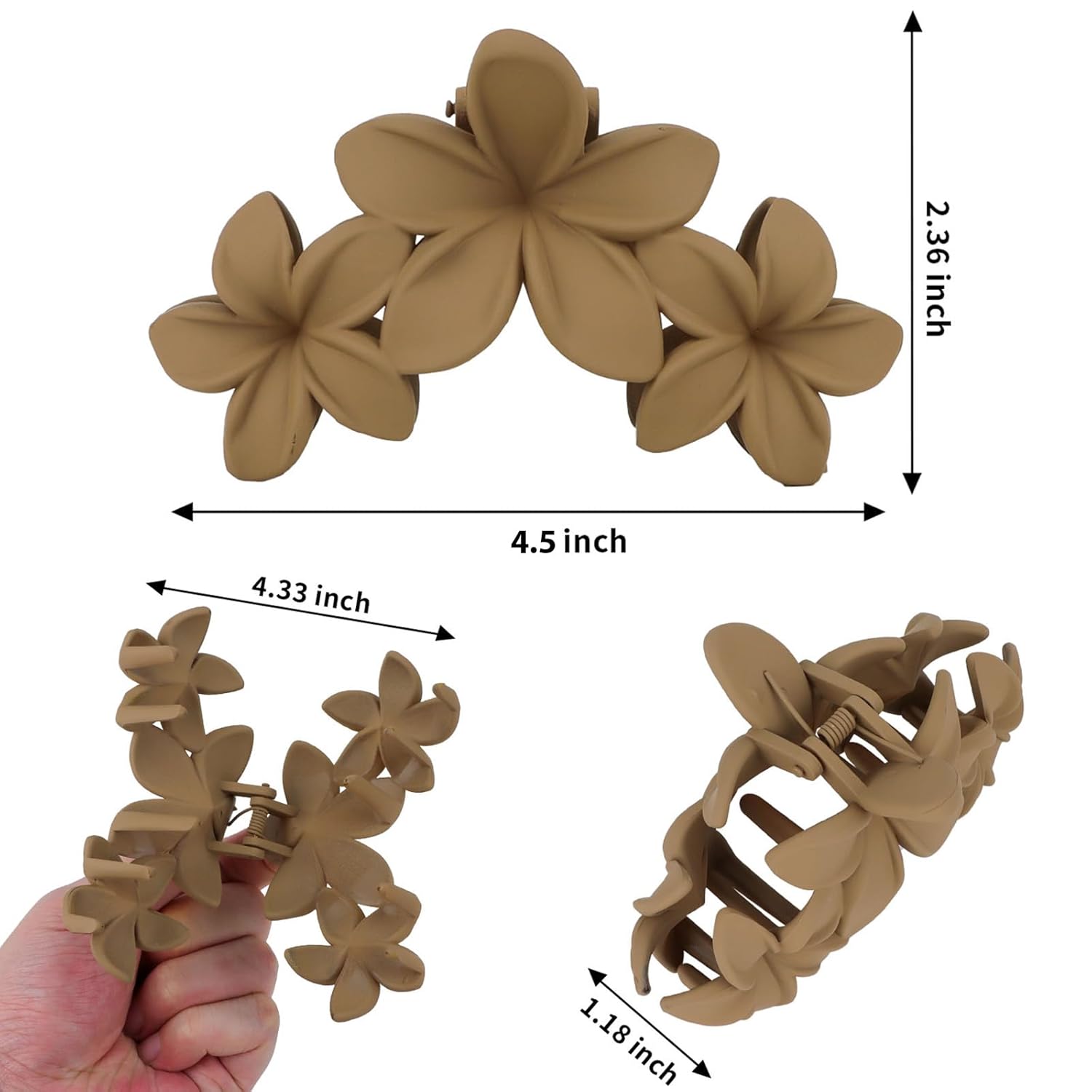 4 Pack Large Hair Clips 11.5cm Anti-Slip Strong Grip Hair Accessories for Women - Image 2