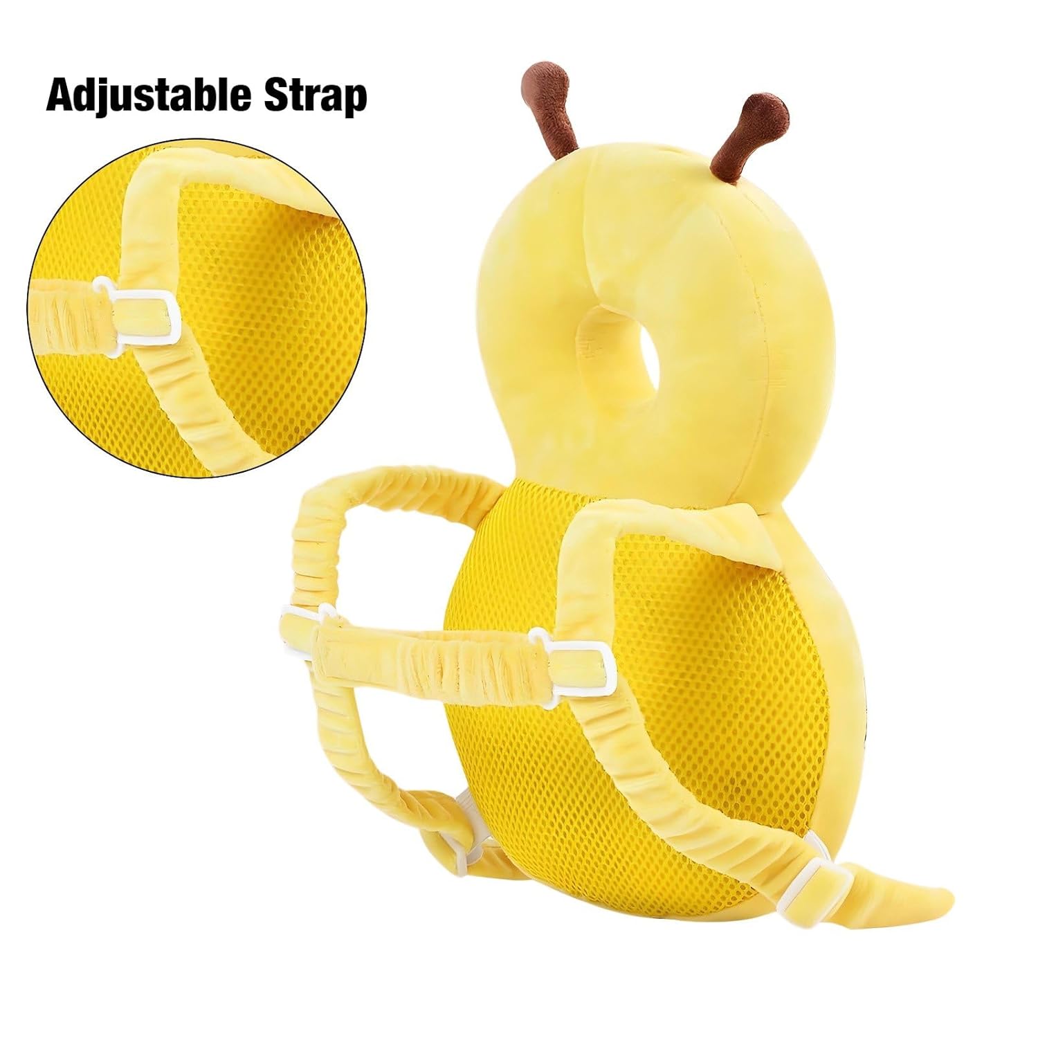 Adjustable Kids Safety Pillow 30cm x 18cm Yellow Toddler Head Protector Cushion for Safe Playtime - Image 3
