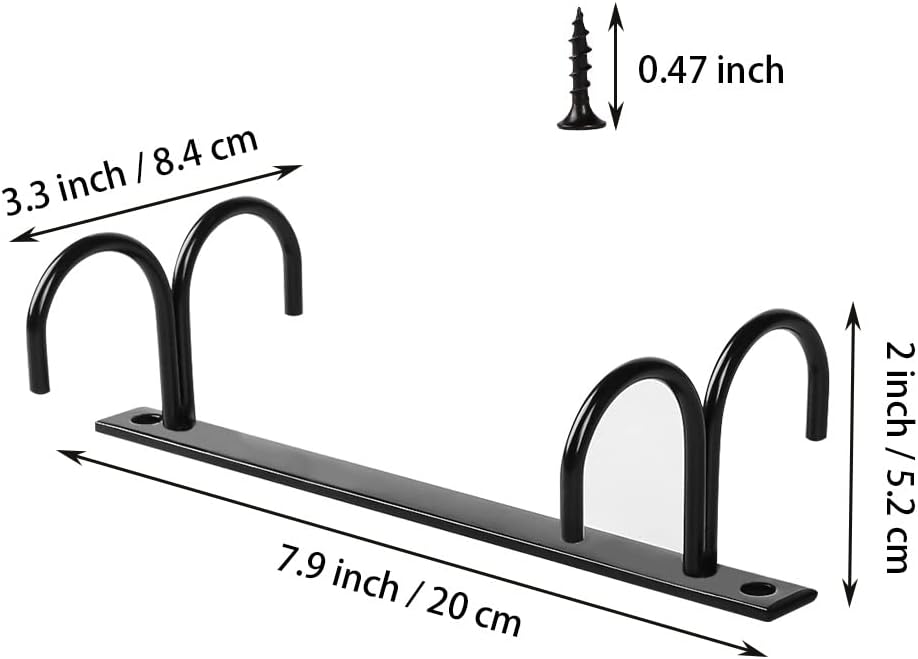Under Cabinet Industrial Mug Holder - Space-Saving Hanging Rack for Mugs, Cups & Kitchen Accessories - 4 Hooks - 2 Pack - Image 4