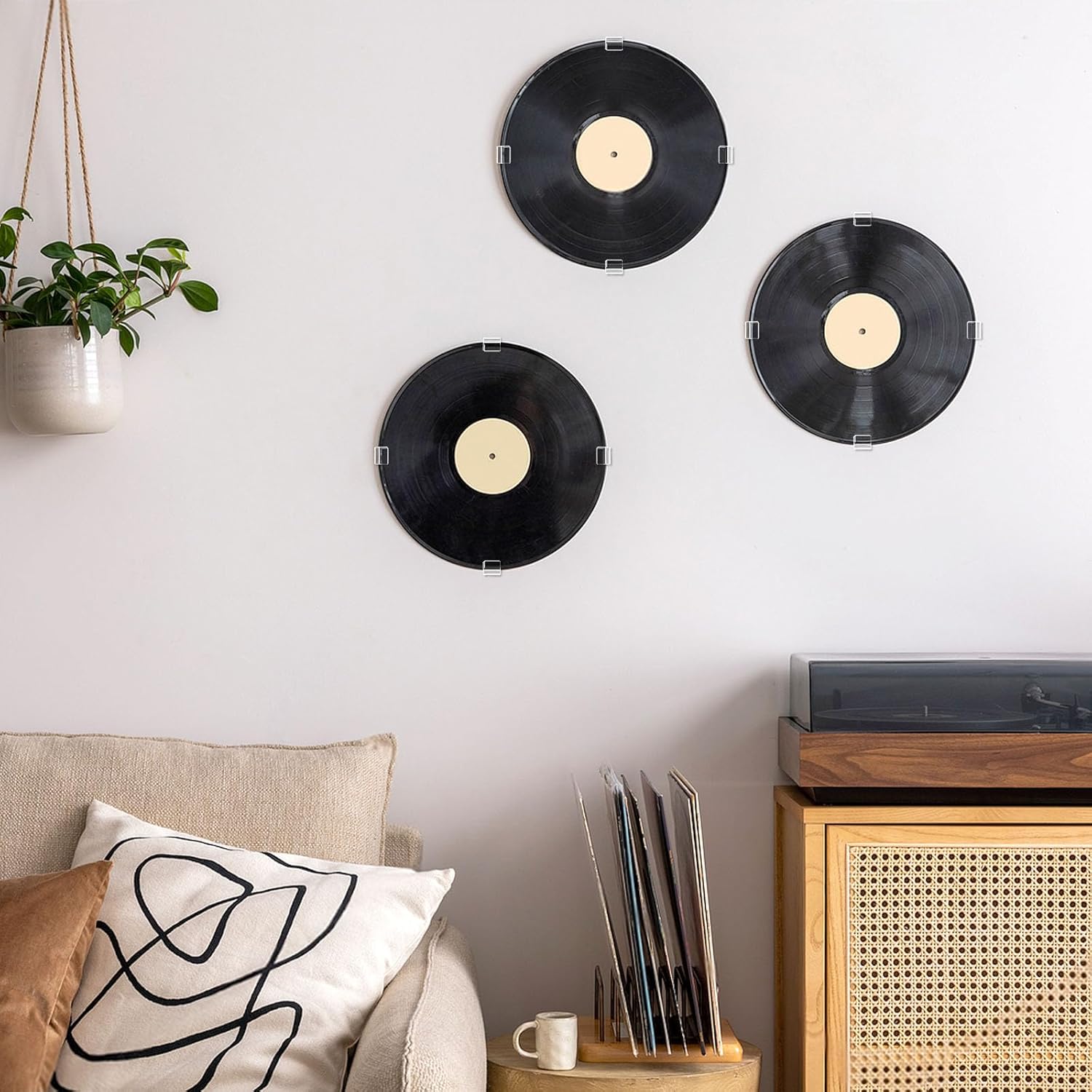 12 Pack Acrylic Transparent Vinyl Record Holder Wall Mount No Drilling Required Display Rack - Image 6