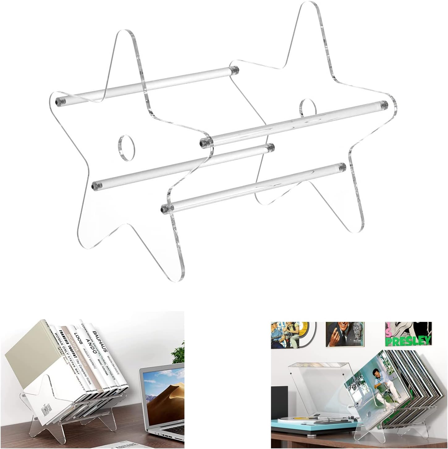 1 Piece Transparent Vinyl Record Holder Storage System Organizer for LP Records - Image 1