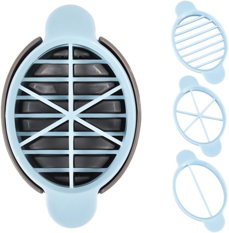 3-in-1 Multifunctional Egg Slicer for Hard-Boiled Eggs Blue Grey Kitchen Gadget - Image 4