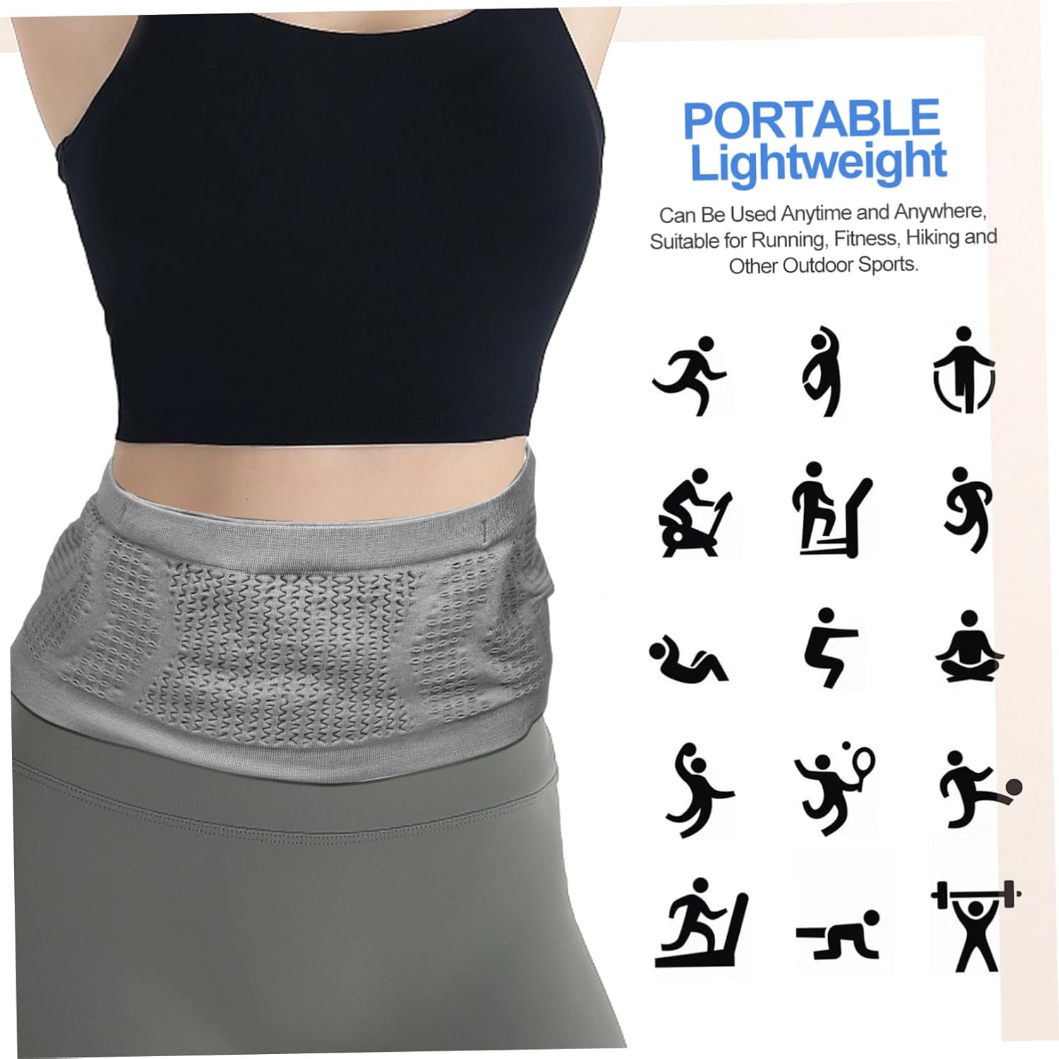 1 Piece Grey Unisex Lightweight Portable for Walking and Outdoor Activities - Image 6