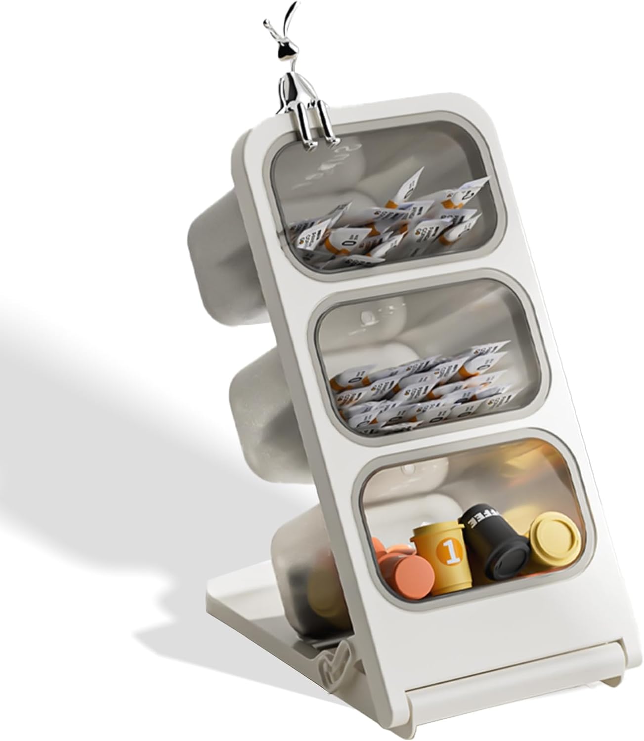 Slanted Design Coffee Capsule Holder 15.5x11.5x32CM Storage Organizer for Countertop Drawer Pantry - Image 1