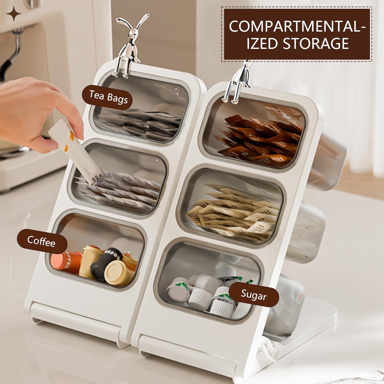 Slanted Design Coffee Capsule Holder 15.5x11.5x32CM Storage Organizer for Countertop Drawer Pantry - Image 3
