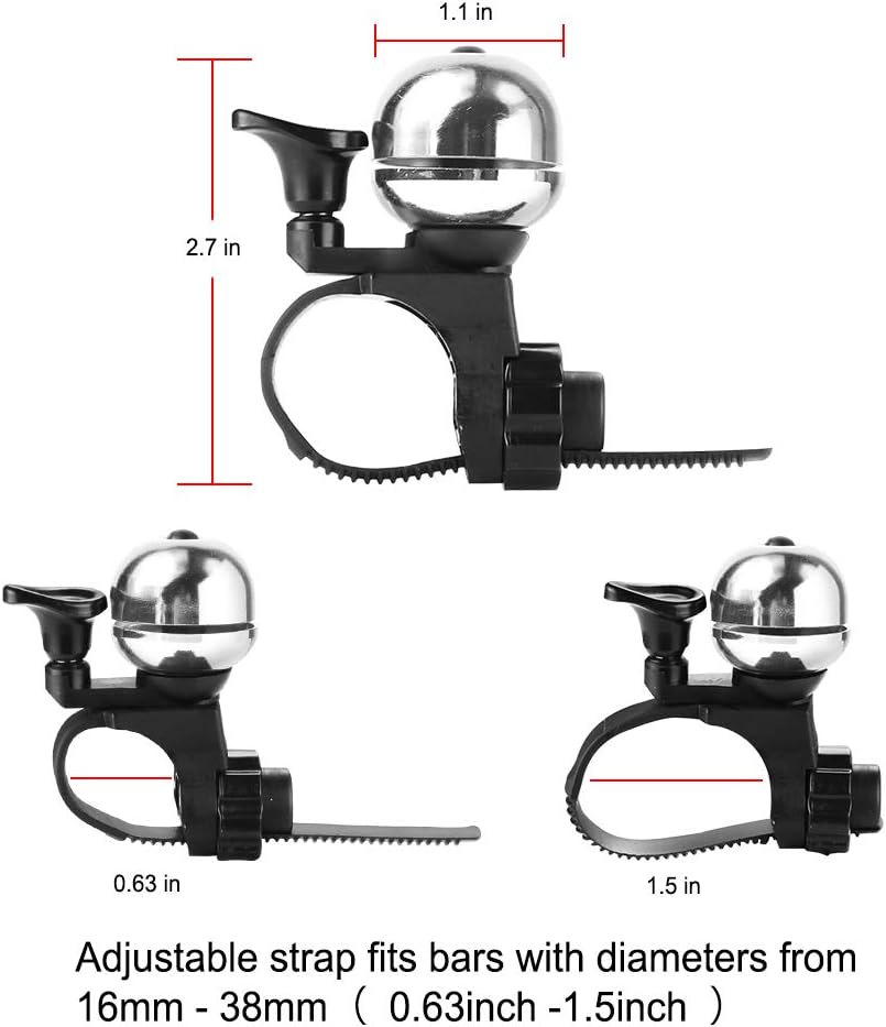 Loud Universal Bicycle Bell - Waterproof with Clear Sound - Suitable for Adults & Kids - Red - Set of 1 - Image 6