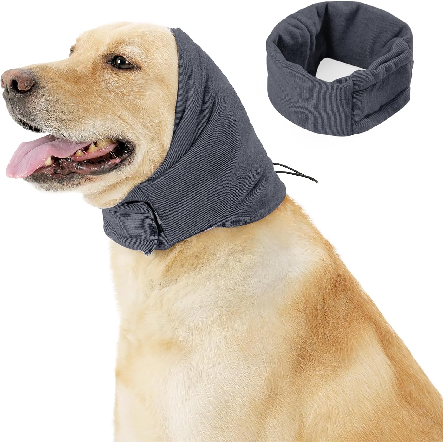Dog Ear Muffs - 1 Piece - Dark Grey - Size M - Noise Reduction Dog Headband for Hearing Protection - Image 1
