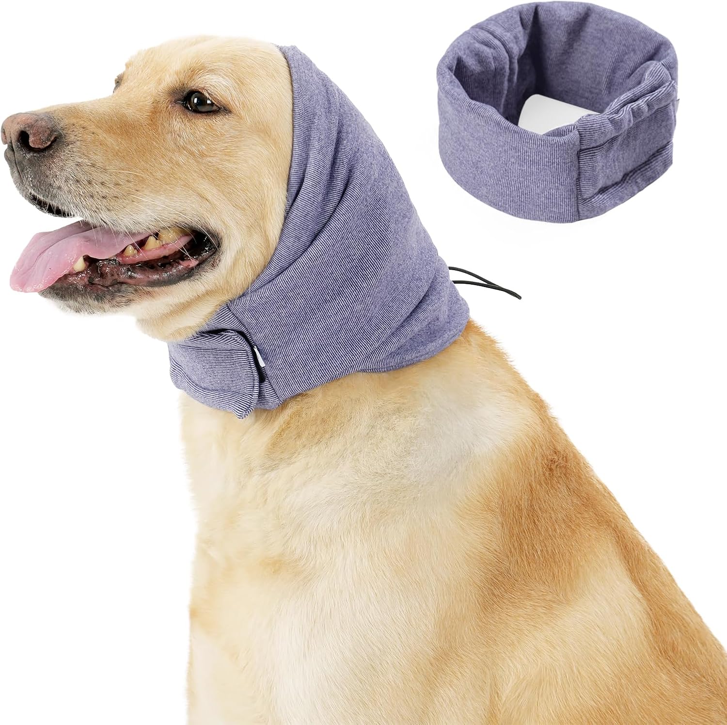 Dog Ear Protection Headband - Purple - Medium Size - Noise Reducing Pet Ear Cover for Dogs - Image 1