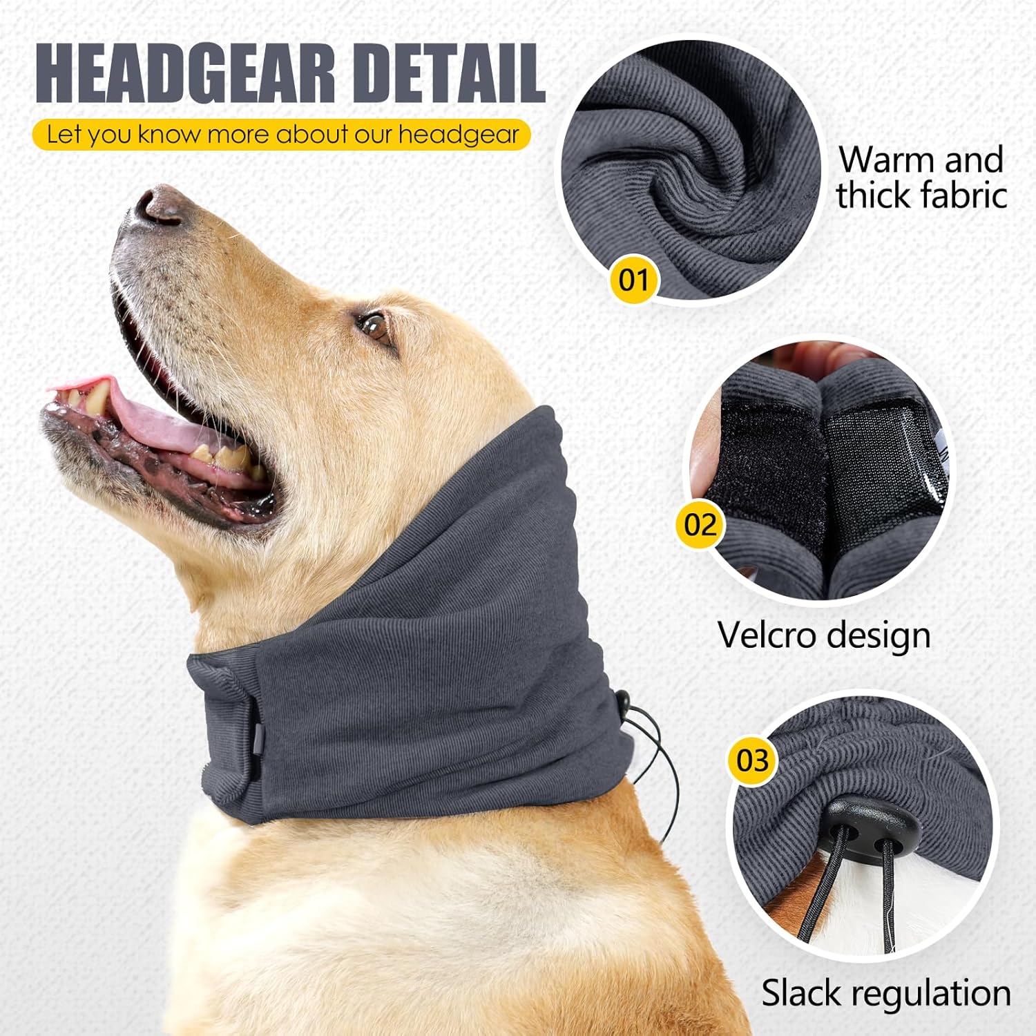 Dog Ear Protection Headband - Purple - Medium Size - Noise Reducing Pet Ear Cover for Dogs - Image 2