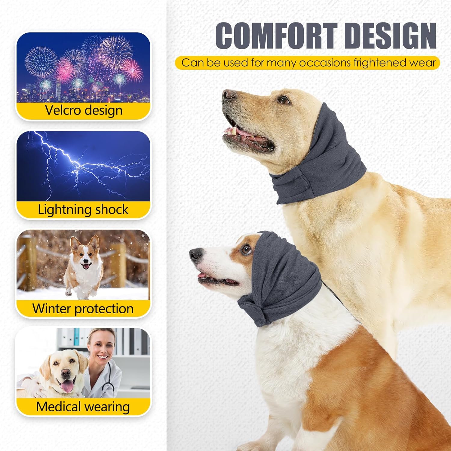 Dog Ear Protection Headband - Purple - Medium Size - Noise Reducing Pet Ear Cover for Dogs - Image 3
